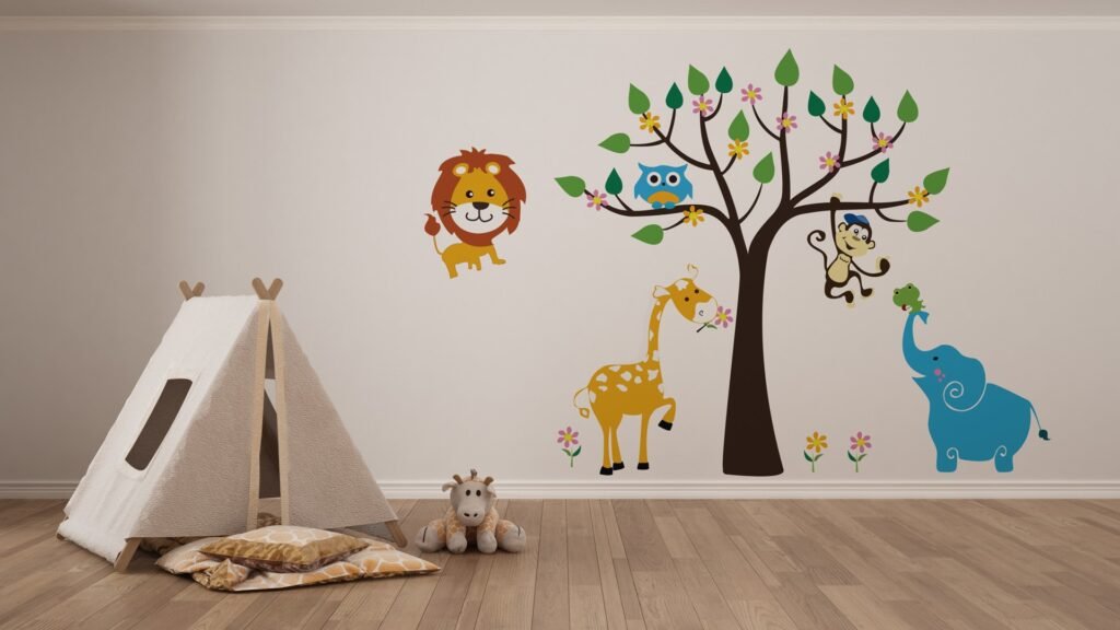 bedroom wall stencils design