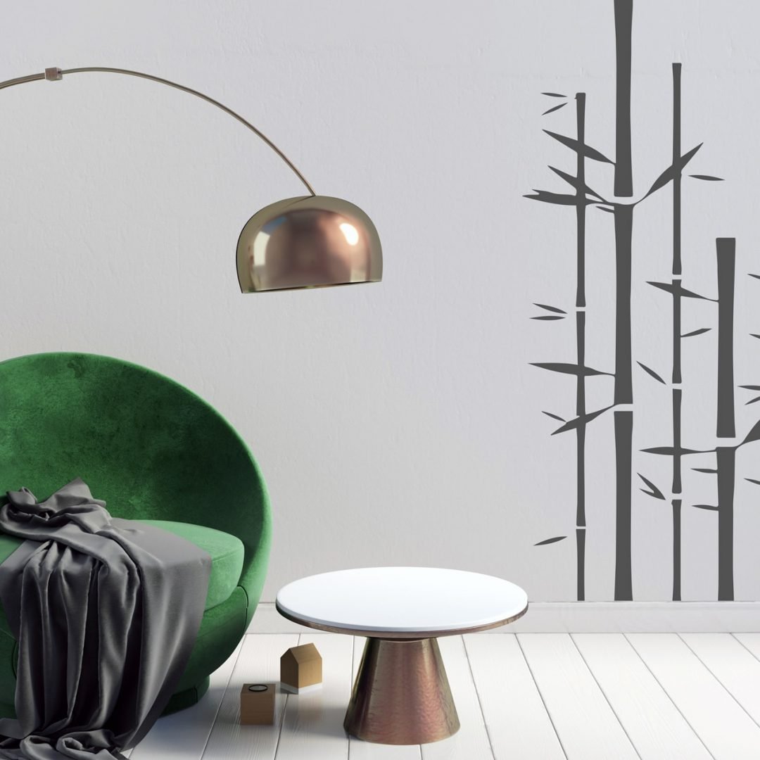 bedroom wall stencils design