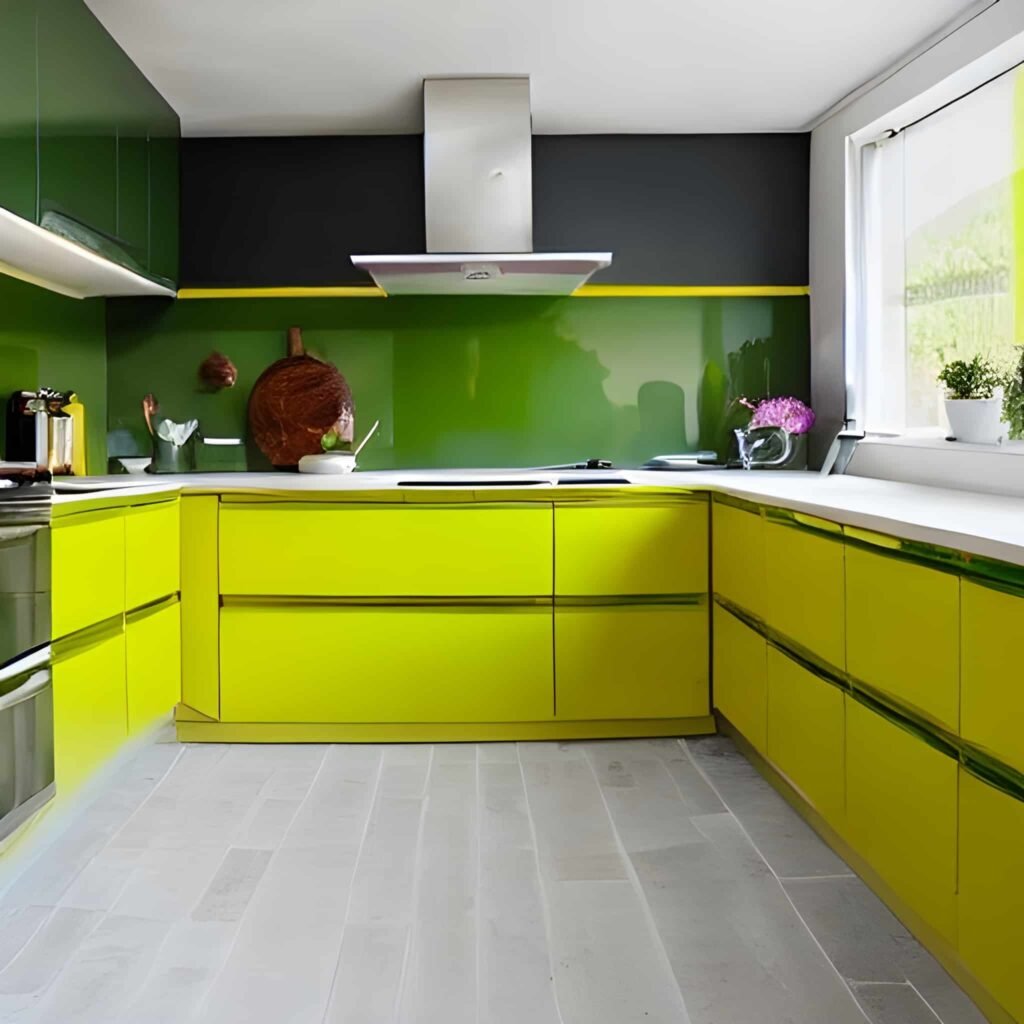 vastu colour for kitchen - Guide to Choose the Best Vastu Colour for Kitchen in 2023 green and yellow colour kitchen slab as per vastu, vasrtu colour for kitchen slab