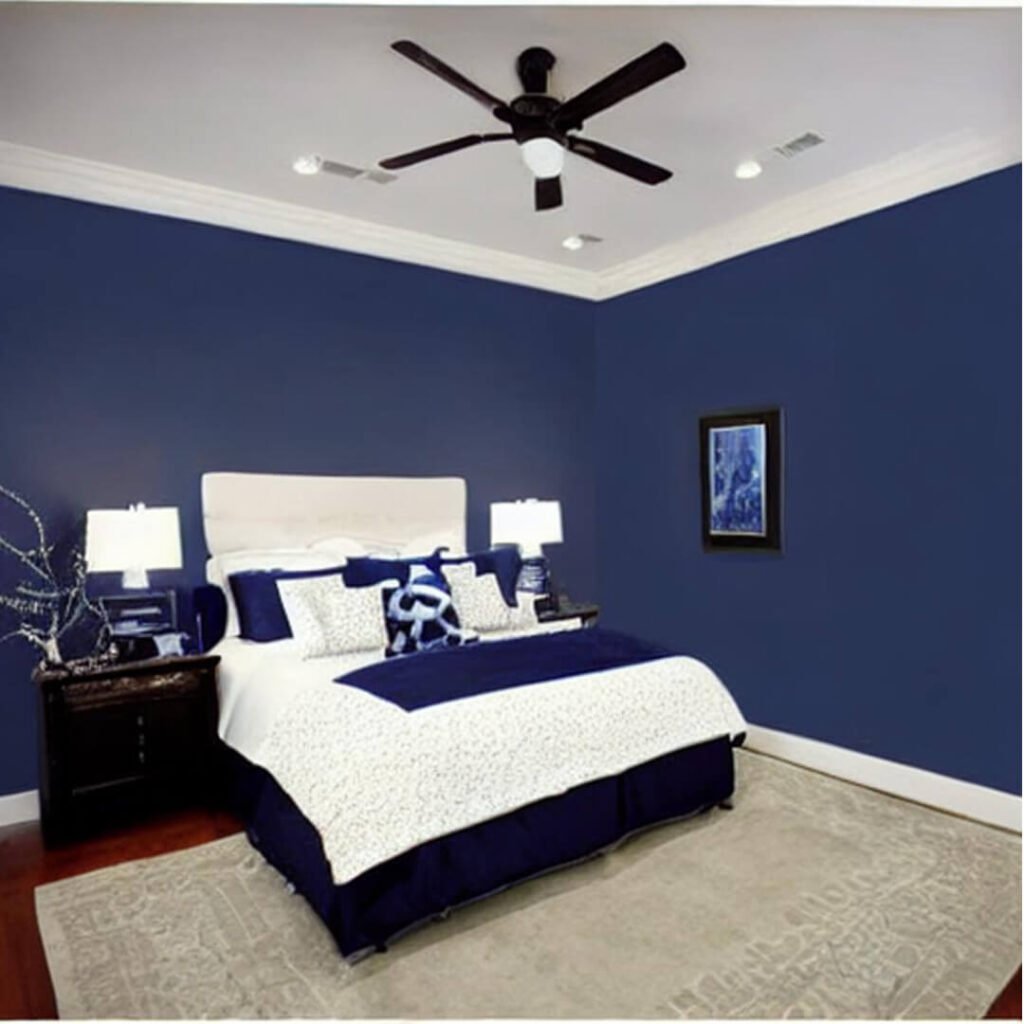 Colour Combination for Bedroom - Most Popular 5 Two Colour Combination for Bedroom Walls Indigo and White Two Colour Combination for Bedroom, wall painting services