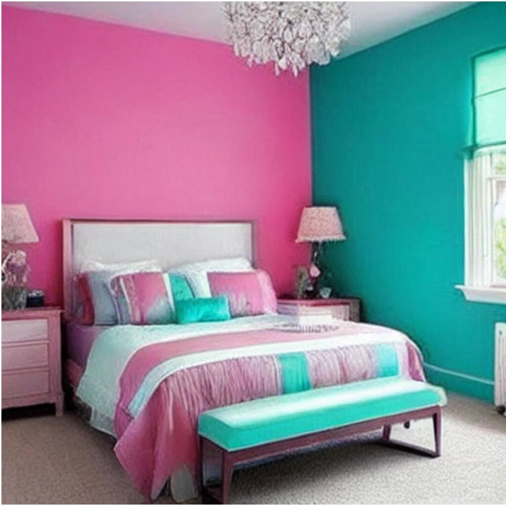 Colour Combination for Bedroom - Most Popular 5 Two Colour Combination for Bedroom Walls Pink and Aqua Two Colour Combination for Bedroom, professional wall painters