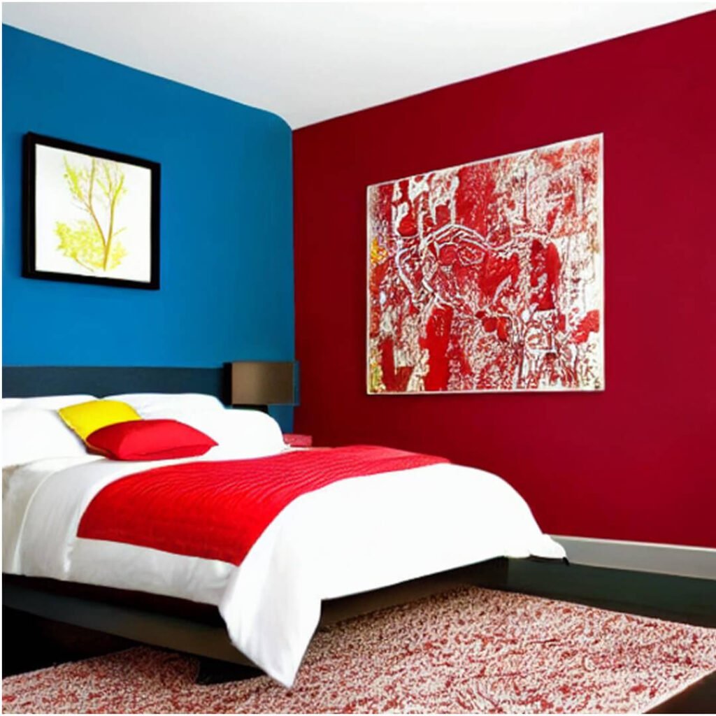 Colour Combination for Bedroom - Most Popular 5 Two Colour Combination for Bedroom Walls Red and Blue Two Colour Combination for Bedroom, bedroom wall colours, professional painters for bedroom walls
