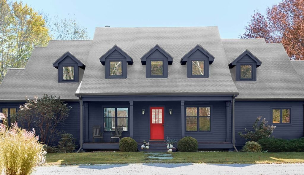 Exterior House Color Scheme - TWO-TONED EXTERIOR COLOR SCHEMES: HOW TO MAKE THEM WORK FOR YOUR HOME Subtle Gray and Soft Blue