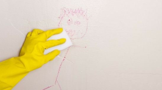 Kids scribbling in wall
