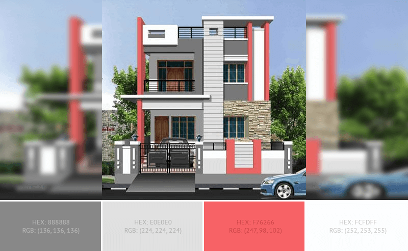 Exterior House Color Scheme - TWO-TONED EXTERIOR COLOR SCHEMES: HOW TO MAKE THEM WORK FOR YOUR HOME Modern Gray and Bold Red
